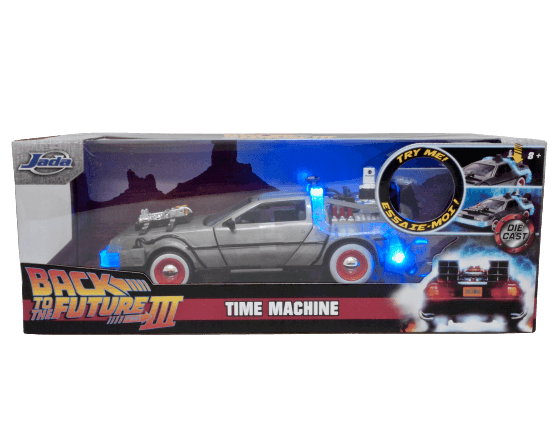 JADA TOYS 1/24スケール 「バック・トゥ・ザ・フューチャー PART3 Time Machine デロリアン」ミニカー ※点灯ギミックあり  ｜ミニカー、デロリアン｜【スターホビーミニカーストア】ミニカーと自動車の雑貨・グッズの総合通販サイト