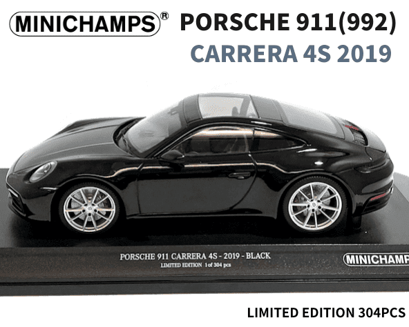 ミニチャンプス 1/18スケール「ポルシェ911(992)カレラ4S」(ブラック 