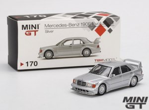 MINI GT 1/64スケール「メルセデスベンツ 190E 2.5-16 エヴォリューション II」(DTMシルバー)ミニカー