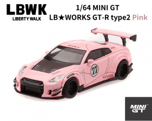 1/64 MINI GTLBWORKS  Nissan GT-R R35 type2(Pink Pig)ߥ˥