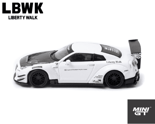 1/64スケール MINI GT「LB☆WORKS GT-R type2」(ホワイト)ミニカー