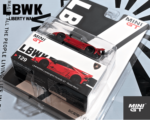 1/64スケール MINI GT「LB★WORKS ランボルギーニ・ウラカンGT」(ロッソマーズ)ミニカー