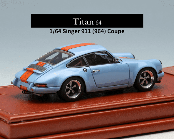 MAKEUP/Titan64 1/64スケール「シンガー911 (964) クーペ」(ガルフブルー / オレンジストライプ)ミニカー