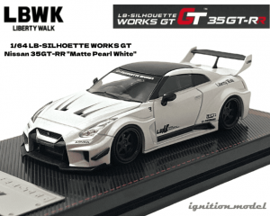 イグニッションモデル 1/64スケール「LBWK Silhouette WORKS GT 35GT-RR」(マットパールホワイト)ミニカー
