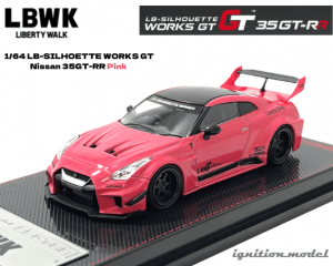 イグニッションモデル 1/64スケール「LBWK Silhouette WORKS GT 35GT-RR」(ピンク)ミニカー