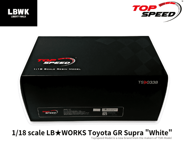 1/18スケール Top Speed「LB☆WORKS トヨタ・GRスープラ」(ホワイト)ミニカー｜Liberty Walk