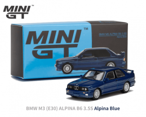 1/64スケール MINI GT「BMW M3 (E30) ALPINA B6 3.5S」(アルピナブルー) ミニカー