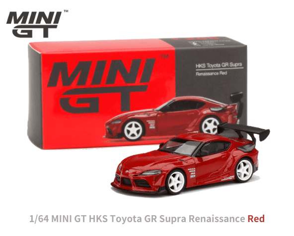 1/64スケール MINI GT「HKS GR スープラ」(ルネサンスレッド) ミニカー