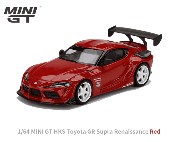 1/64スケール MINI GT「HKS GR スープラ」(ルネサンスレッド) ミニカー 