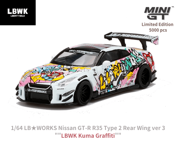 1/64スケール MINI GT「LB☆WORKS Nissan GT-R R35 Type 2 Rear Wing 