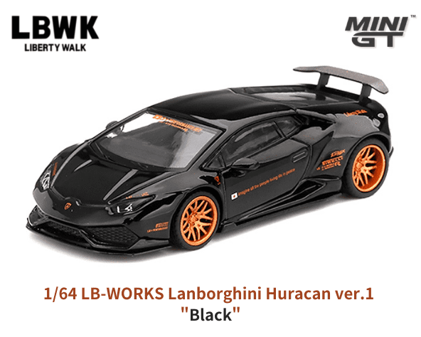 mini GT/LB-WORKS original 【ミニ GT/LB-WORKS オリジナル】 1/64 ランボルギーニ ウラカン Ver.1 ブラック