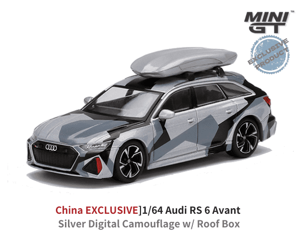 1/64スケール MINI GT「アウディ RS6 Avant/ルーフBOX付きVer