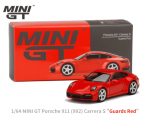 1/64スケール MINI GT「ポルシェ911(992) カレラS」(Guards Red) ミニカー