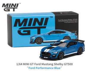 1/64スケール MINI GT「フォード・マスタング シェルビーGT500」(Ford performance blue) ミニカー