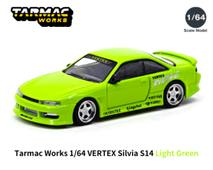 TARMAC WORKS 1/64スケール「VERTEX シルビア S14」(ライトグリーン)ミニカー