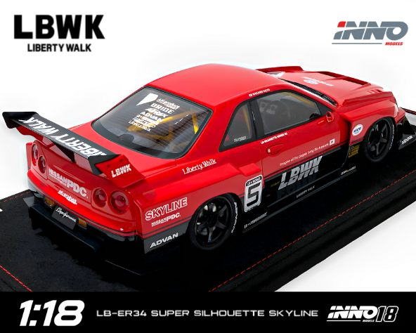 1/18スケール INNO Models「LB-ER34 Super Silhoutte NISSAN SKYLINE