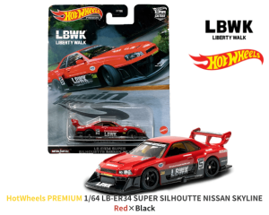 <img class='new_mark_img1' src='https://img.shop-pro.jp/img/new/icons5.gif' style='border:none;display:inline;margin:0px;padding:0px;width:auto;' />HOT WHEELS PREMIUM 1/64スケール「LB-ER34 Super Silhouette NISSAN SKYLINE」(Red×Black)ミニカー