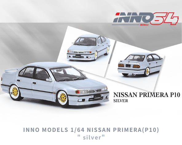 INNO64 1/64スケール「日産プリメーラ(P10) 」(シルバー)ミニカー 