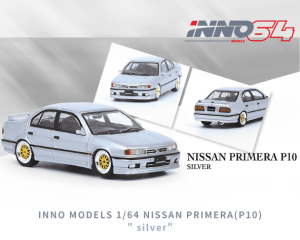 INNO64 1/64スケール「日産プリメーラ(P10) 」(シルバー)ミニカー