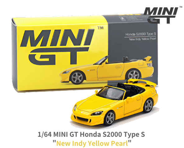 1/64スケール MINI GT「ホンダS2000 Type S」(ニューインディーイエローパール)ミニカー｜【スターホビーミニカーストア】ミニカー と自動車の雑貨・グッズの総合通販サイト