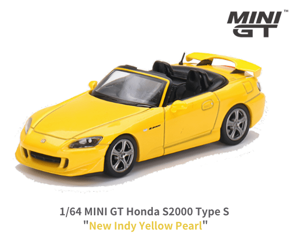 1/64スケール MINI GT「ホンダS2000 Type S」(ニューインディーイエローパール)ミニカー｜【スターホビーミニカーストア】ミニカー と自動車の雑貨・グッズの総合通販サイト