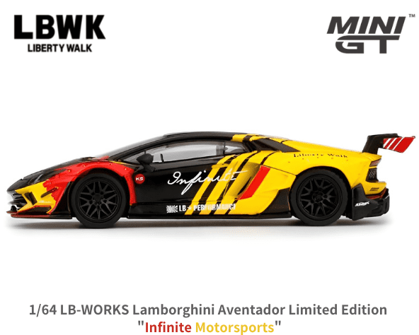 1/64スケール MINI GT「LB-WORKS ランボルギーニ・アヴェンタドール Limited Edition Infinite  Motorsports」ミニカー