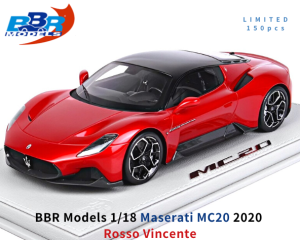 BBR Models 1/18スケール 「マセラティMC20」(Rosso Vincente)ミニカー&ディスプレイケースセット