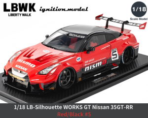 1/18スケール「LB-Silhouette WORKS GT NISSAN 35GT-RR」(レッド/ブラック#5)レジン製ミニカー