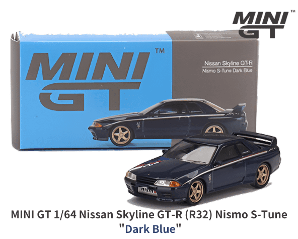 1/64スケール MINI GT「日産スカイライン GT-R R32 Nismo S-Tune」(ダークブルー)ミニカー
