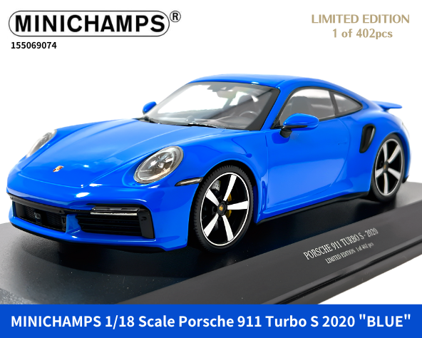 ミニチャンプス 1/18スケール「ポルシェ 911 (992) ターボS  2020」(ブルー)ミニカー｜ポルシェ、ミニカー｜【スターホビーミニカーストア】ミニカーと自動車の雑貨・グッズの総合通販サイト