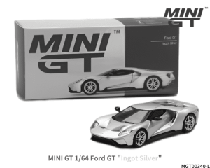1/64スケール MINI GT「フォードGT」(インゴットシルバー)ミニカー