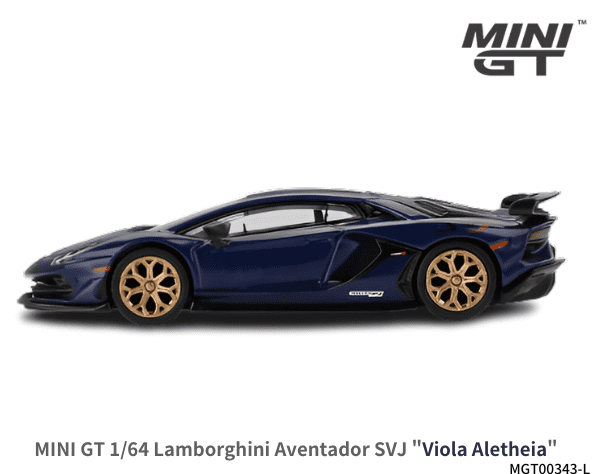 1/64スケール MINI GT「ランボルギーニ・アヴェンタドールSVJ」(Viola Aletheia/パープル)ミニカー