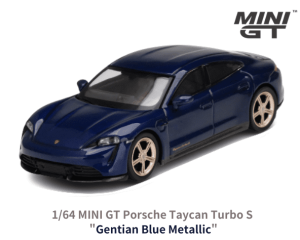 1/64スケール MINI GT「ポルシェ・タイカン ターボ S」(ゲンチアンブルーメタリック)ミニカー