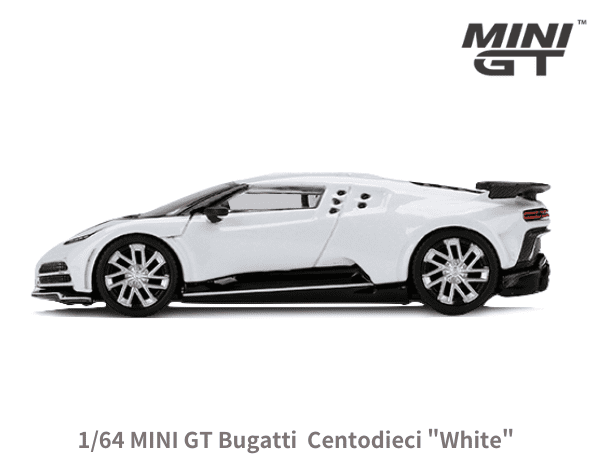 1/64スケール MINI GT「ブガッティ・チェントディエチ」(ホワイト 