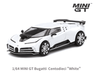 1/64スケール MINI GT「ブガッティ・チェントディエチ」(ホワイト)ミニカー