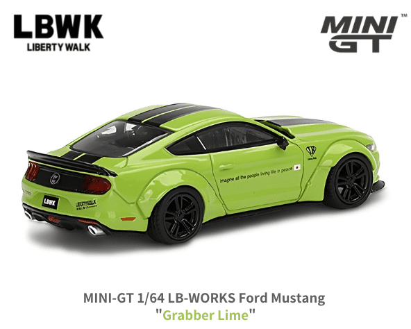 1/64スケール MINI GT「LB-WORKS フォード・マスタング」(Grabber Lime 