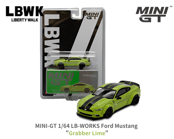 1/64スケール MINI GT「LB-WORKS フォード・マスタング」(Grabber Lime 