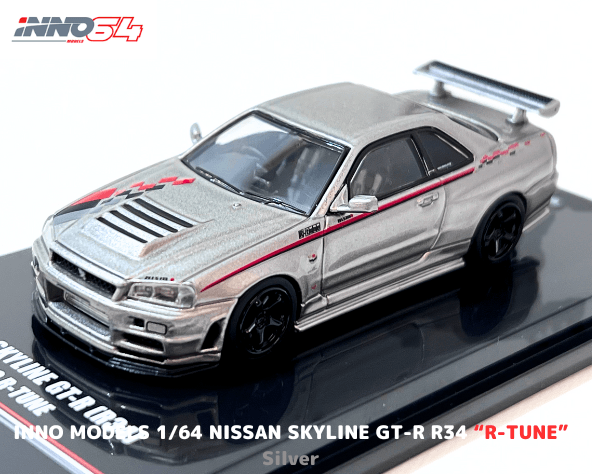 INNO64 1/64スケール「日産スカイラインGT-R (R34) NISMO R-TUNE  」(シルバー)ミニカー｜【スターホビーミニカーストア】ミニカーと自動車の雑貨・グッズの総合通販サイト