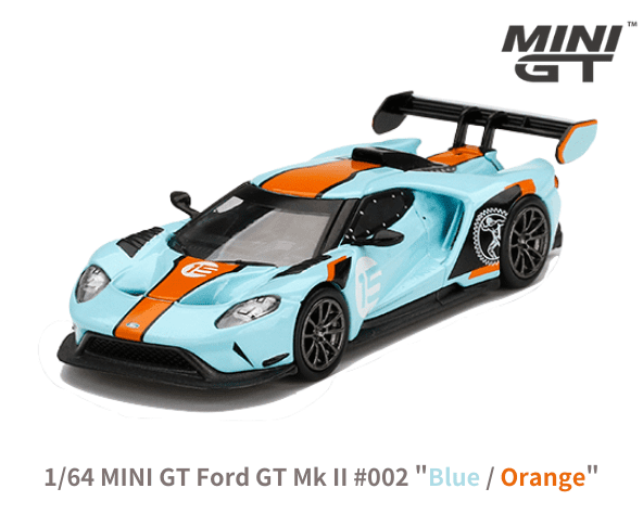 1/64スケール MINI GT「フォードGT MkII #002」(ブルー/オレンジ