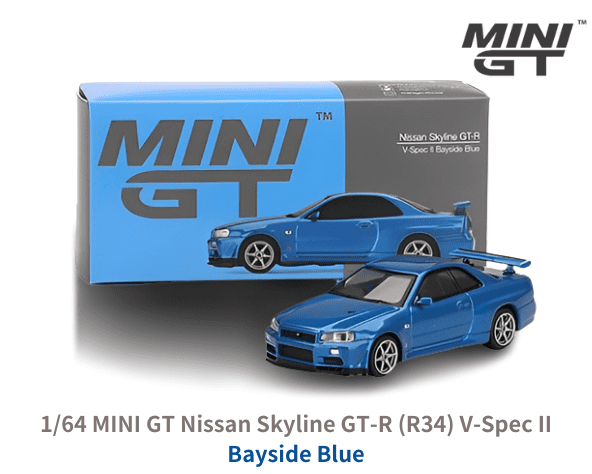 1/64スケール MINI GT「日産スカイラインGT-R(R34)V-Spec II