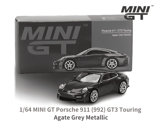 1/64スケール MINI GT「ポルシェ911 (992) GT3ツーリング」(Agate Grey