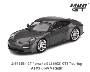 1/64スケール MINI GT「ポルシェ911 (992) GT3ツーリング」(Agate Grey Metallic)ミニカー