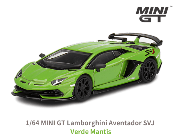 1/64スケール MINI GT「ランボルギーニ・アヴェンタドールSVJ」(Verde  Mantis/グリーン)ミニカー｜【スターホビーミニカーストア】ミニカーと自動車の雑貨・グッズの総合通販サイト