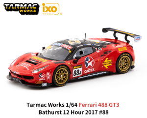 1/64スケール ixo Models/Tarmac Works「フェラーリ488 GT3 Bathurst 12 Hour 2017 #88」ミニカー