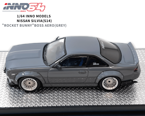 INNO64 1/64スケール「日産シルビア S14 ROCKET BUNNY BOSS AERO」(グレー )ミニカー｜【スターホビーミニカーストア】ミニカーと自動車の雑貨・グッズの総合通販サイト