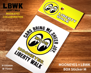 Liberty Walk「MOONEYES×LBWK BOXロゴステッカー M」(H:10cm×W:7.5cm)