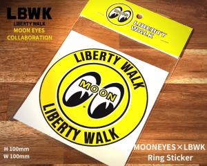 Liberty Walk「MOONEYES×LBWK リングステッカー」(H:10cm×W:10cm)