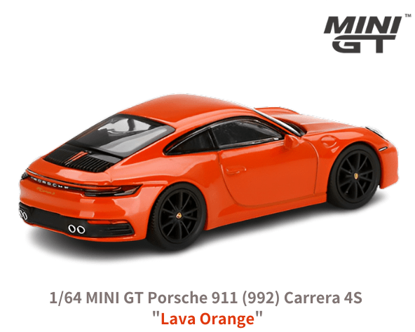 MINI-GT 1/64 ポルシェ 911(992) カレラ 4S ラヴァオレンジ(左ハンドル)【MGT00371-L】 ミニカー