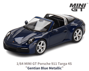 1/64スケール MINI GT「ポルシェ911 タルガ4S 」(ゲンチアンブルーメタリック)ミニカー