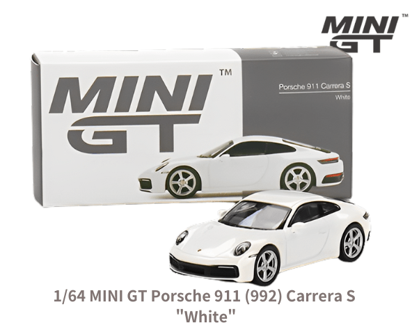 トゥルースケールミニチュアス 1/64 MINI-GT ポルシェ 911(992) カレラ S ホワイト (左ハンドル)【380】